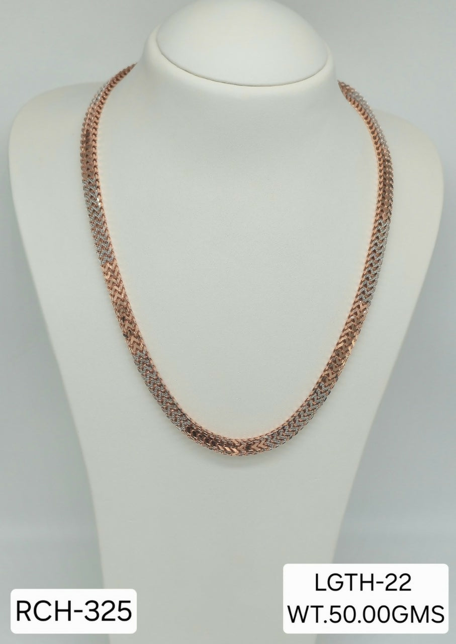 Rose Gold Italian Gents Chain Sarafa Bazar India