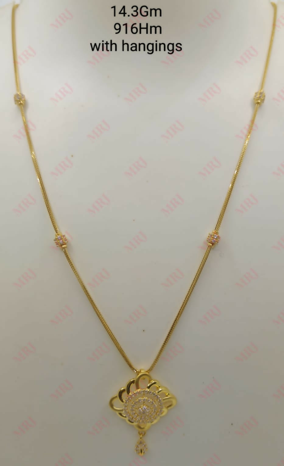 22kt CZ Chain Set Sarafa Bazar India