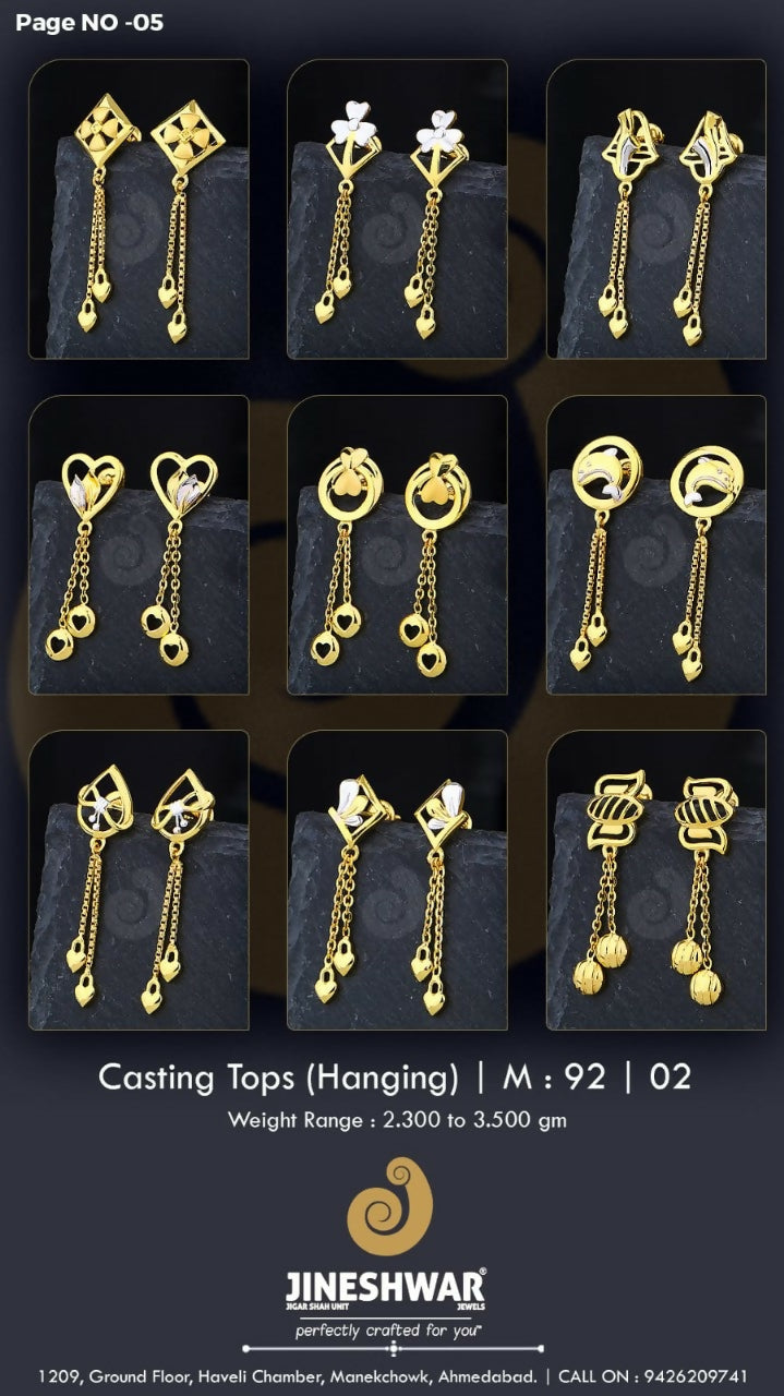 22kt Casting Tops (Hanging) Sarafa Bazar India