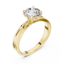 Round Cut Lab Grown Diamond Women's Ring 9Kt Yellow Gold LR-4 Sarafa Bazar India