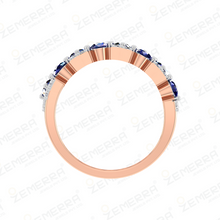 Lavish 14K Rose Gold Diamond Pears Cut Band Ring Sarafa Bazar India