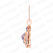 Modern 14K Gold Diamond Kite Cut Stone Pendant Set
