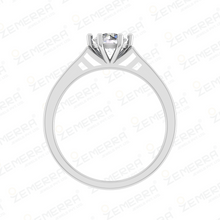 Round Cut Solitaire Diamond Ring In 14K White Gold Sarafa Bazar India