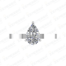 Pear Cut Solitaire Diamond Ring In 14K White Gold Sarafa Bazar India