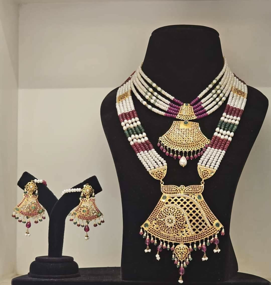 Jadau Necklace & Long Set Sarafa Bazar India