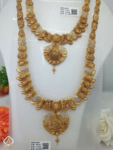 Antique Temple CZ Necklace & Long Set Sarafa Bazar India
