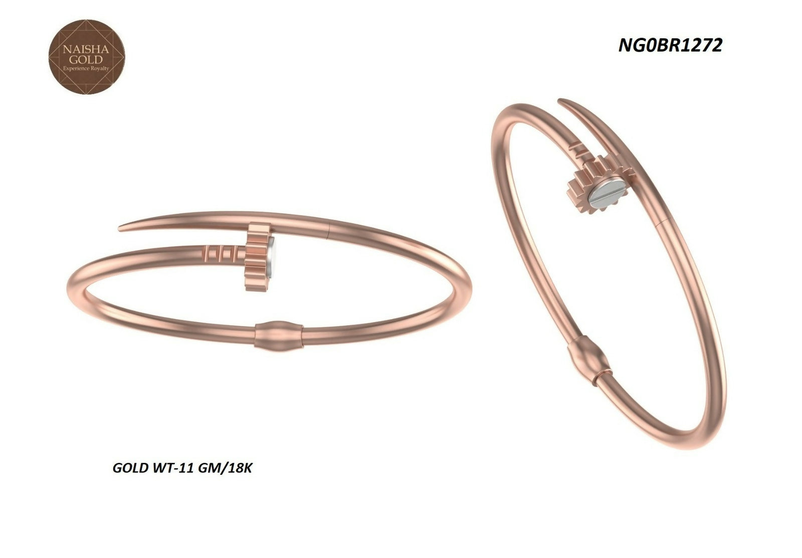 18kt Rose Gold Ladies Bracelets Sarafa Bazar India