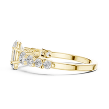 Emerald Cut Lab Grown Diamond Women's Ring 9Kt Yellow Gold LR-69 Sarafa Bazar India