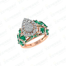 14k Rose Gold & Nutural Diamond Ring - New Look Sarafa Bazar India