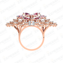Full Finger Diamond Cocktail Ring in 14K Rose Gold Sarafa Bazar India
