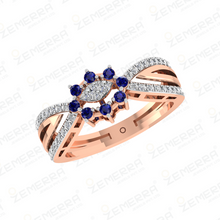 Luxurios 14K Gold Diamond Split Shank Floral Ring Sarafa Bazar India