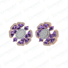 14K Rose Gold Purple Gemstone Pendant – New Design Sarafa Bazar India