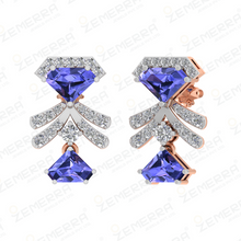 Dizzling Diamond Drop Earrings in 14K Rose Gold Sarafa Bazar India