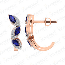 14k Rose Gold Diamond Hoop Earrings Easy to Wear Sarafa Bazar India