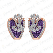 14K Gold Diamond Flower Cluster Pendant Set with Ruby Stone Sarafa Bazar India