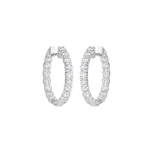 Lab Grown Diamond Inside Out Hoop Earrings in 14K White Gold Sarafa Bazar India