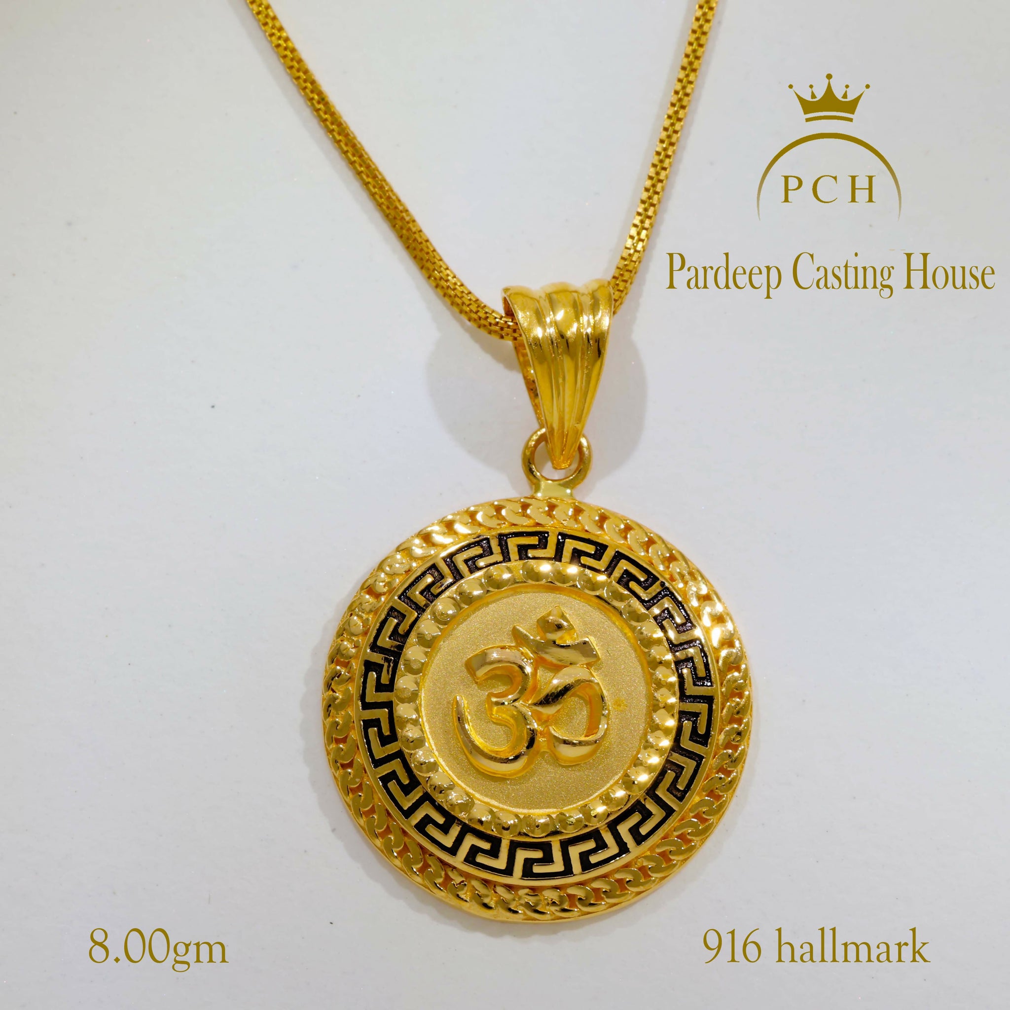 Om Gents Gold Pendant Sarafa Bazar India