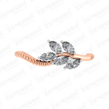 Marquise Leaf 14K Rose Gold Diamond Ring Fine Jewelry Sarafa Bazar India