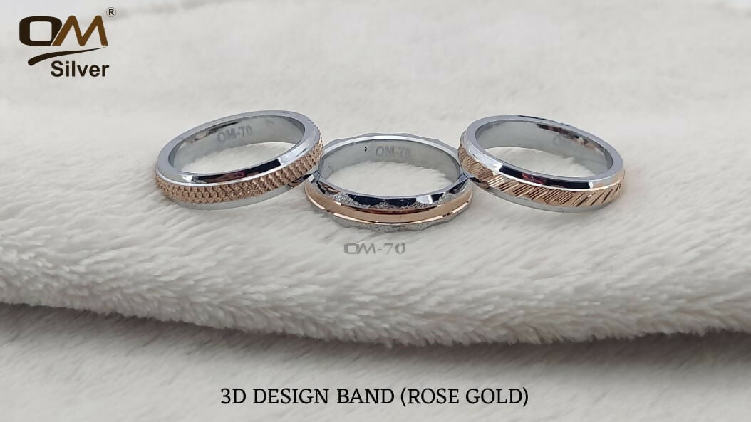 Silver Gold Plated 3D Design Band Sarafa Bazar India