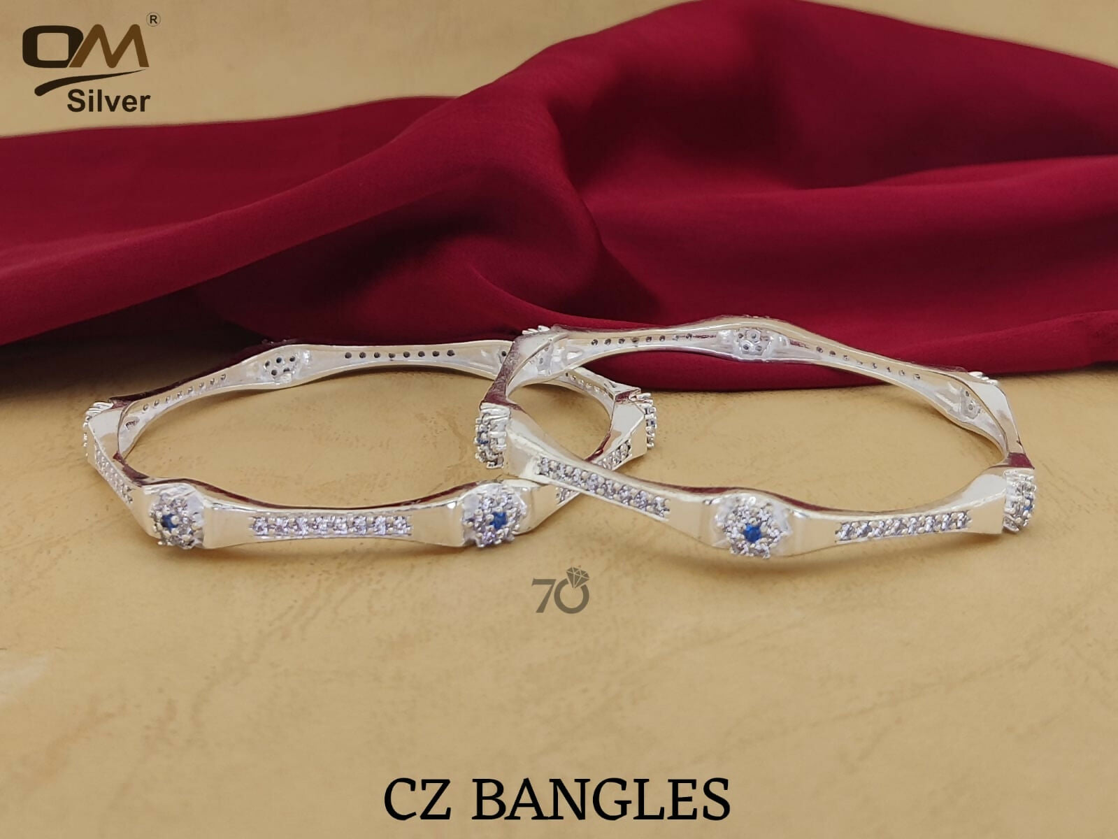 Silver CZ Bangles Sarafa Bazar India