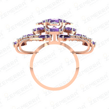 Lavish 14K Rose Gold Diamond Bow Shape Ring - Party Wear Sarafa Bazar India