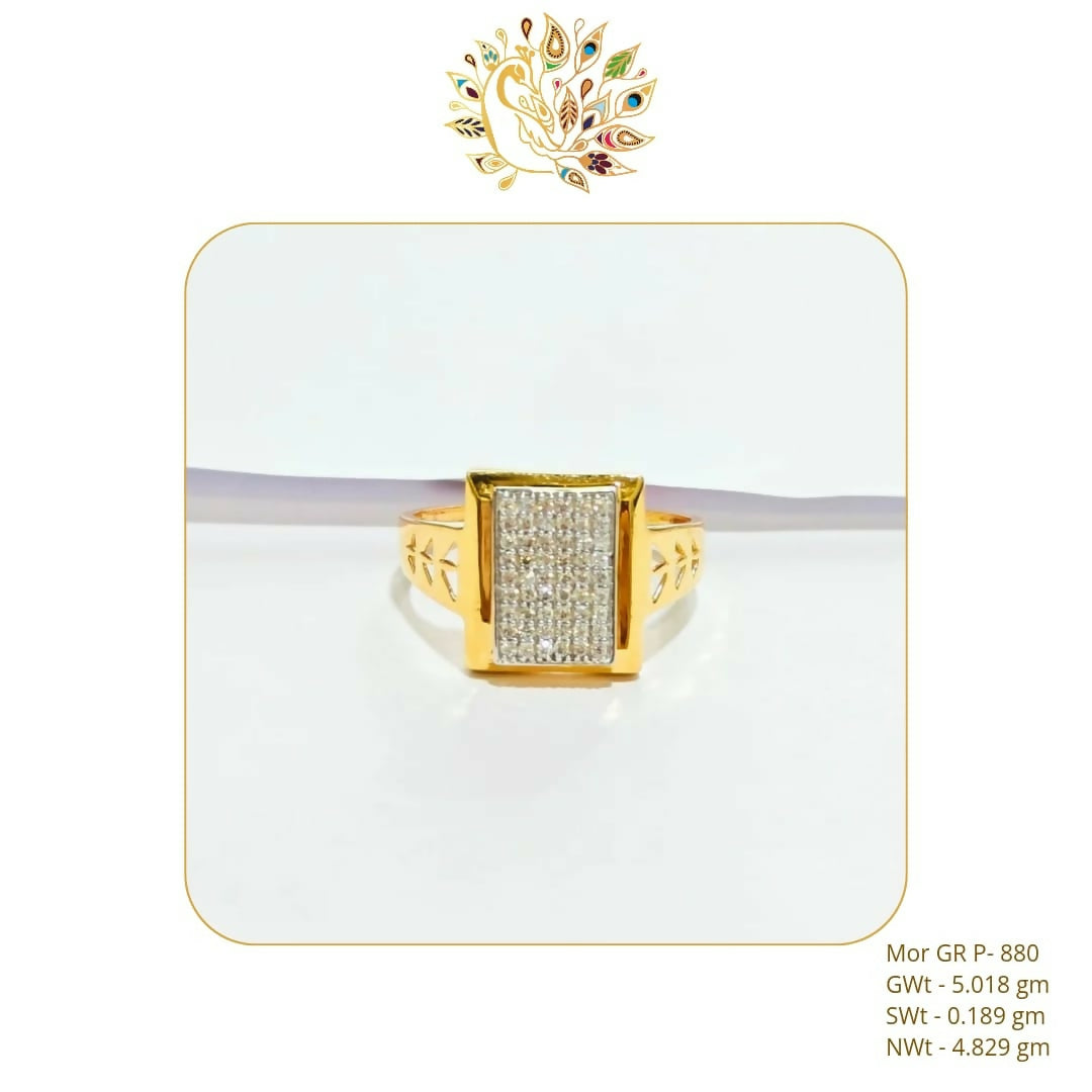 22kt Mor CZ Gents Ring Sarafa Bazar India