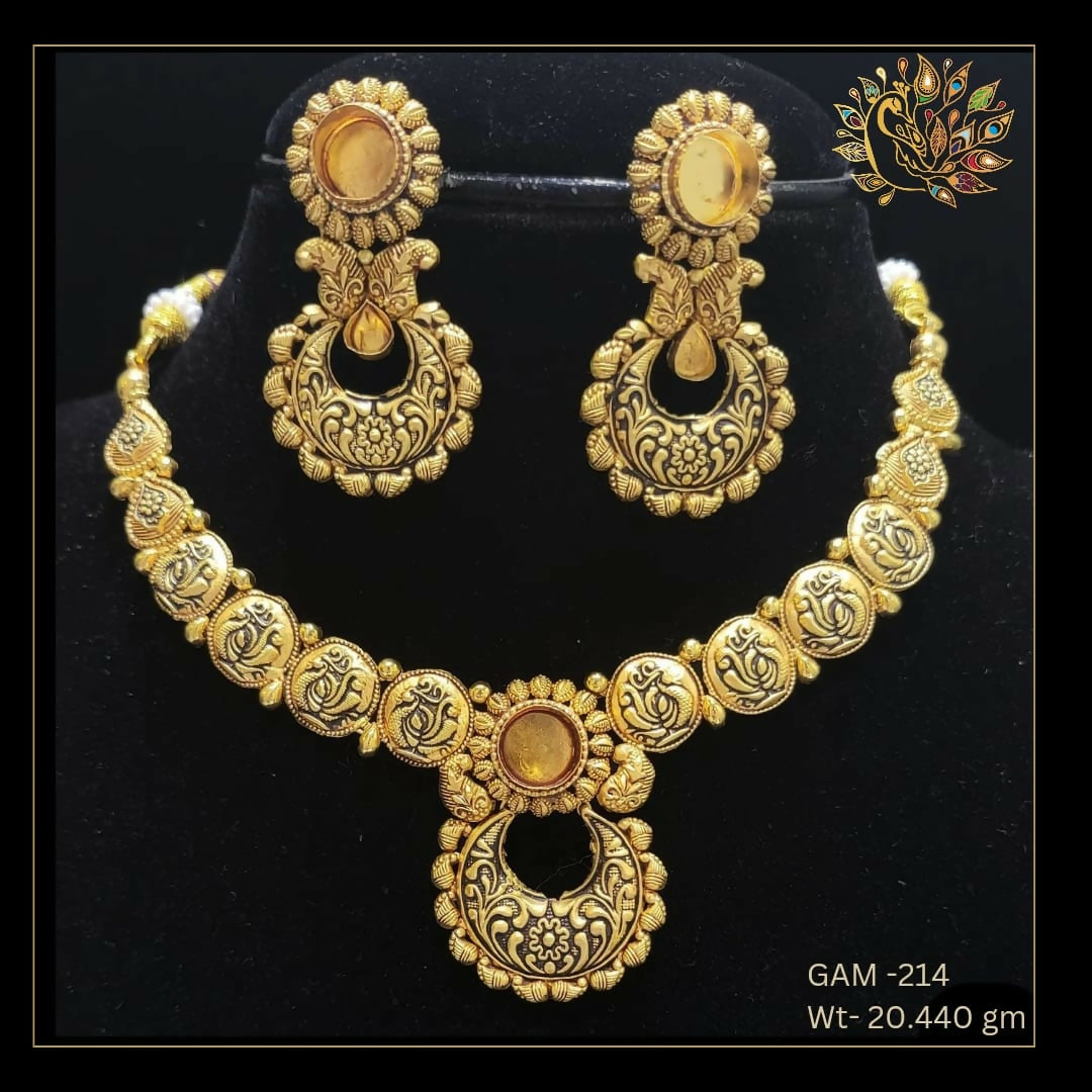 22kt Antique Ghat Necklace Khoka 3