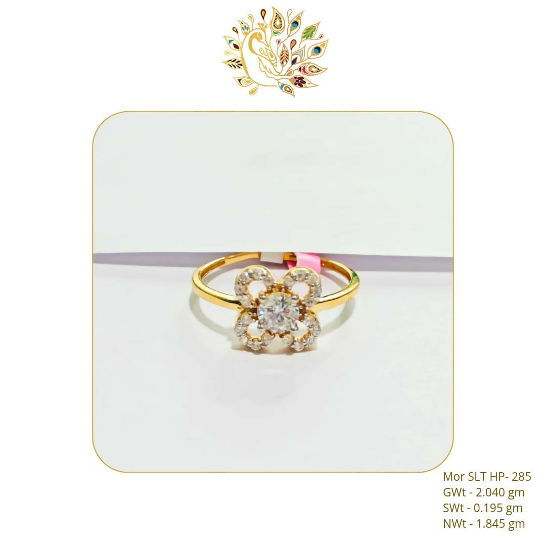 22kt CZ Stoneless Solitaire Rings Sarafa Bazar India