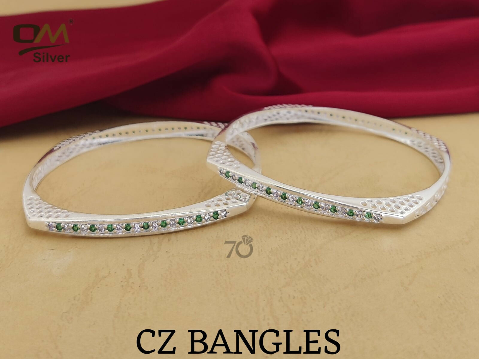 Silver CZ Bangles Sarafa Bazar India