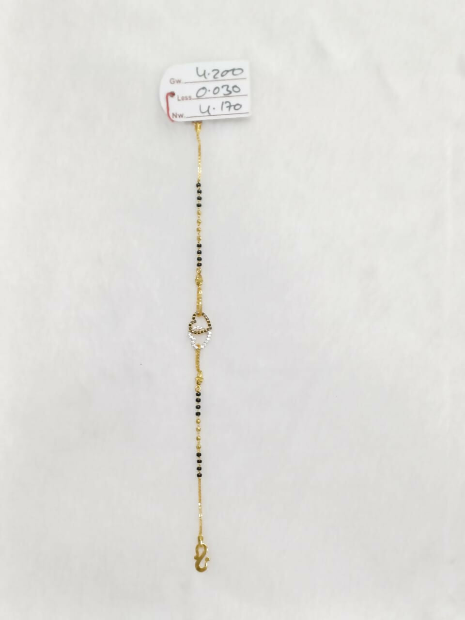 22kt CZ Hand Mangalsutra Bracelet Sarafa Bazar India