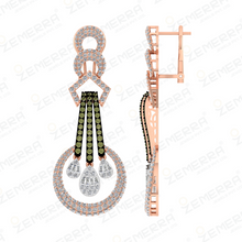 Delicate 14K Rose Gold Diamond Dangle Earrings For Women Sarafa Bazar India