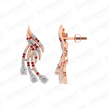 14K Rose Gold Pendant Set with Multi Drop Diamond accents Sarafa Bazar India