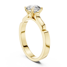 Round Cut Lab Grown Diamond Women's Ring 9Kt Yellow Gold LR-7 Sarafa Bazar India