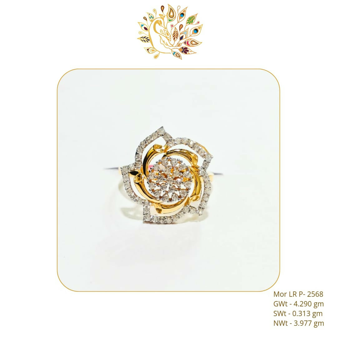 22kt Mor CZ Stoneless Ladies Ring Sarafa Bazar India