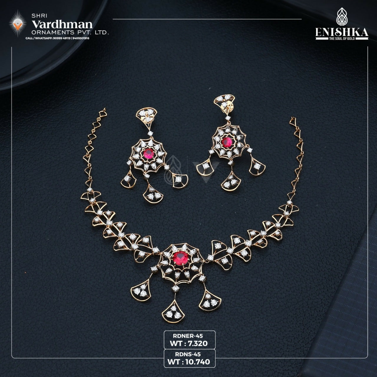 Rose Gold Necklace Sarafa Bazar India