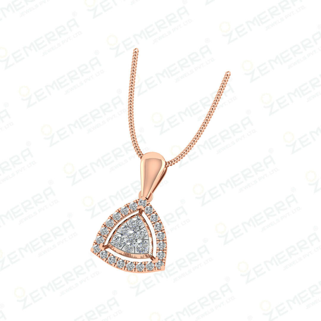 14K Gold Diamond Pendant Sets - New Design Sarafa Bazar India