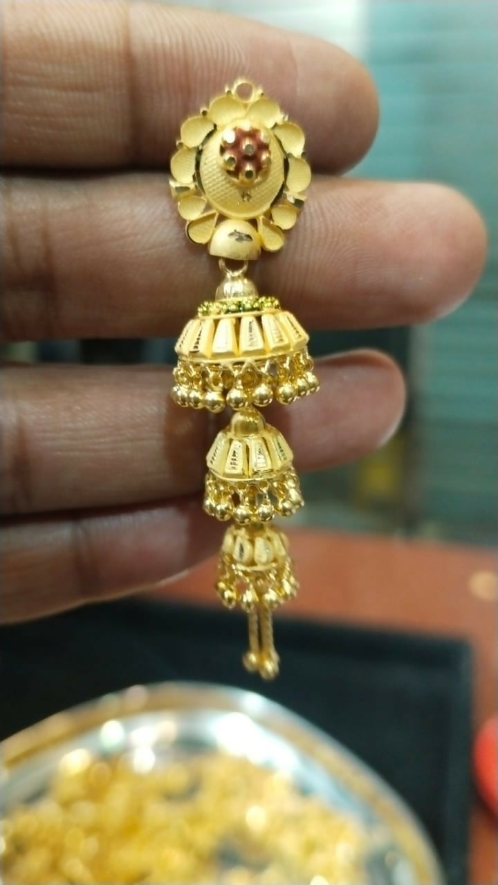 Gold Jhumki Sarafa Bazar India