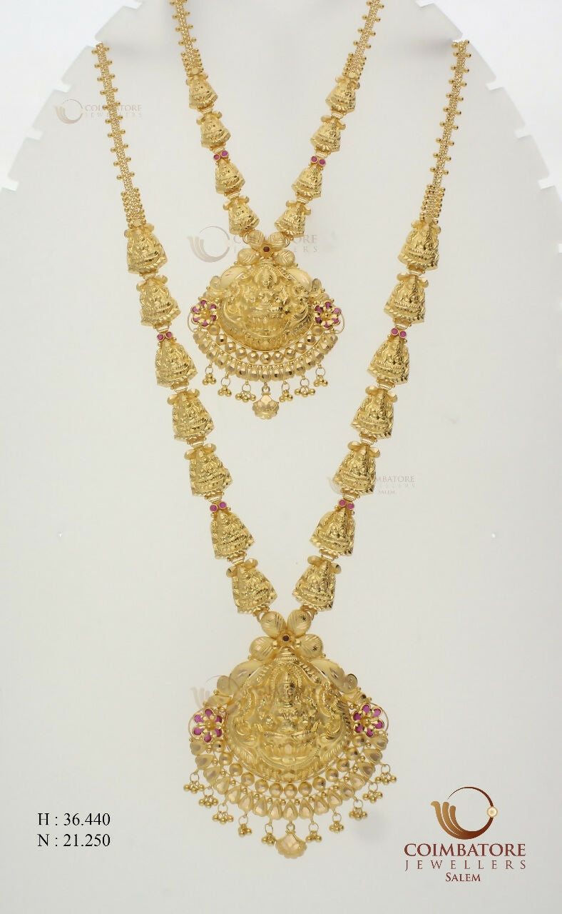 Fancy Lakshmi Necklace & Long Set Sarafa Bazar India