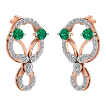 14K Rose Gold Diamond Circular Floral Pendant Set Sarafa Bazar India