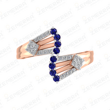 Stylish 14K Rose Gold Diamond Crossover Ring Sarafa Bazar India