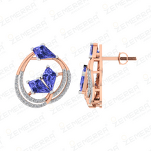 Modern 14K Gold Diamond Kite Cut Stone Pendant Set