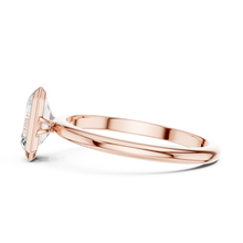 Emerald Cut Lab Grown Diamond Women's Ring 9Kt Rose Gold LR-70 Sarafa Bazar India