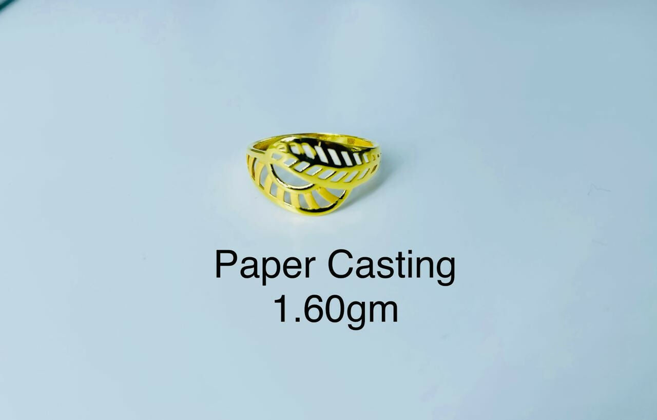 22kt Paper Casting Ladies Ring Sarafa Bazar India