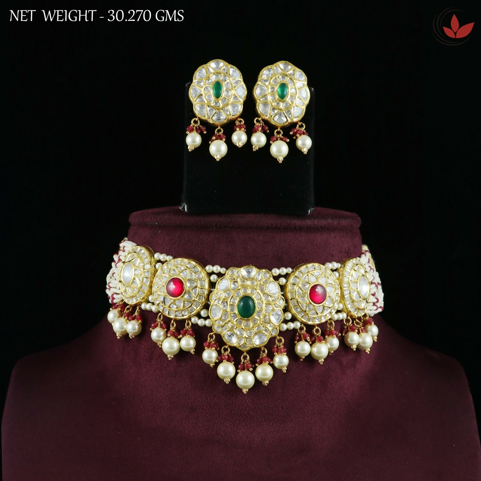 18kt Diamond Polki Chick Set Sarafa Bazar India