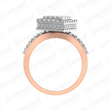 14K Rose Gold Diamond Rings with Amethyst Pricess cut Sarafa Bazar India