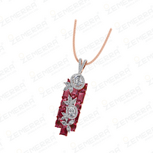 Dizzing Ruby Diamond Pendant Set in 14k Rose Gold Sarafa Bazar India