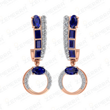 Radiant 14K Rose Gold Diamond Drop J-shape Bali For Her Sarafa Bazar India