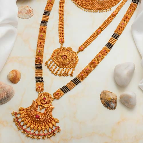 Antique Temple Necklace & Long Set