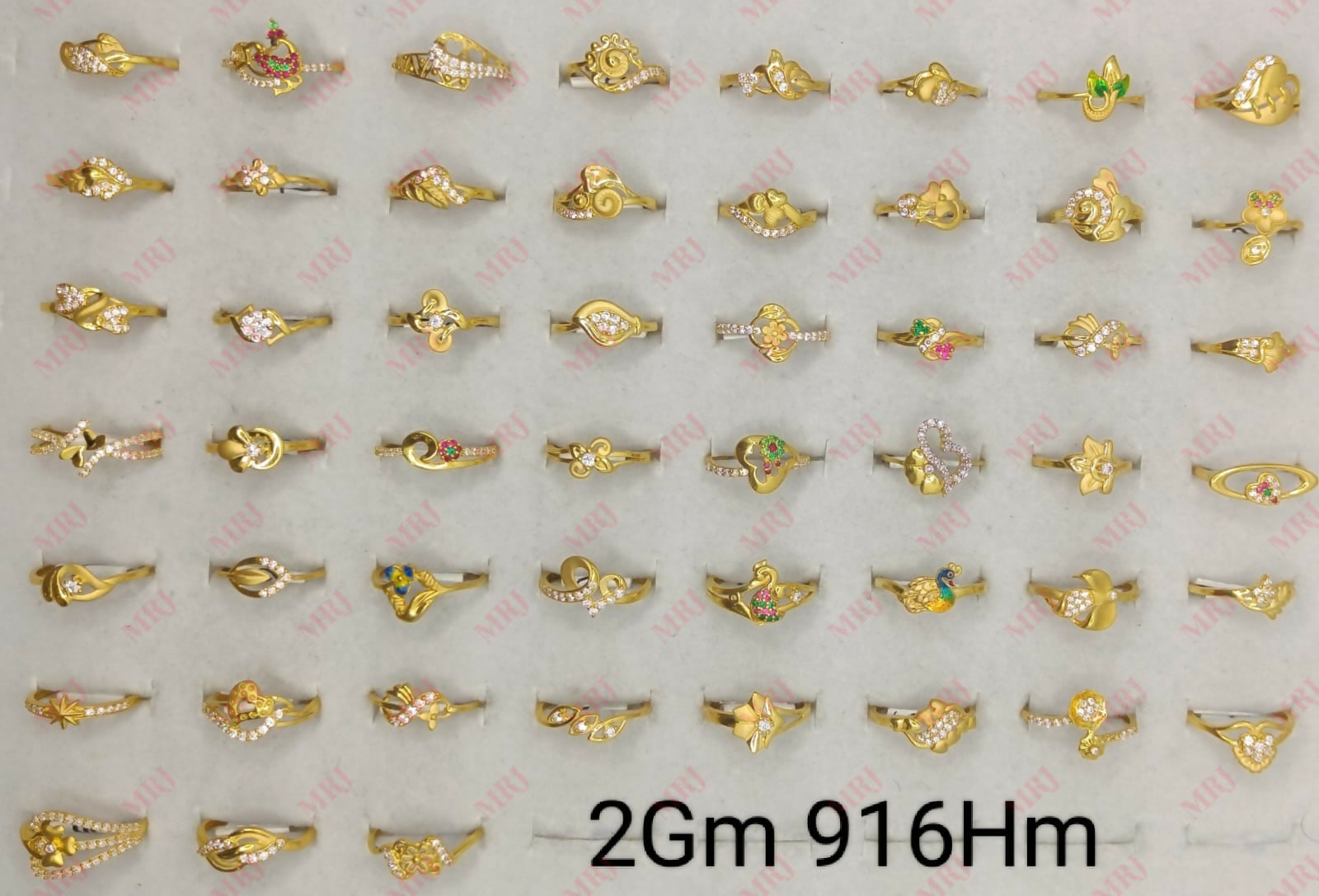 22kt CZ Ladies Rings Sarafa Bazar India