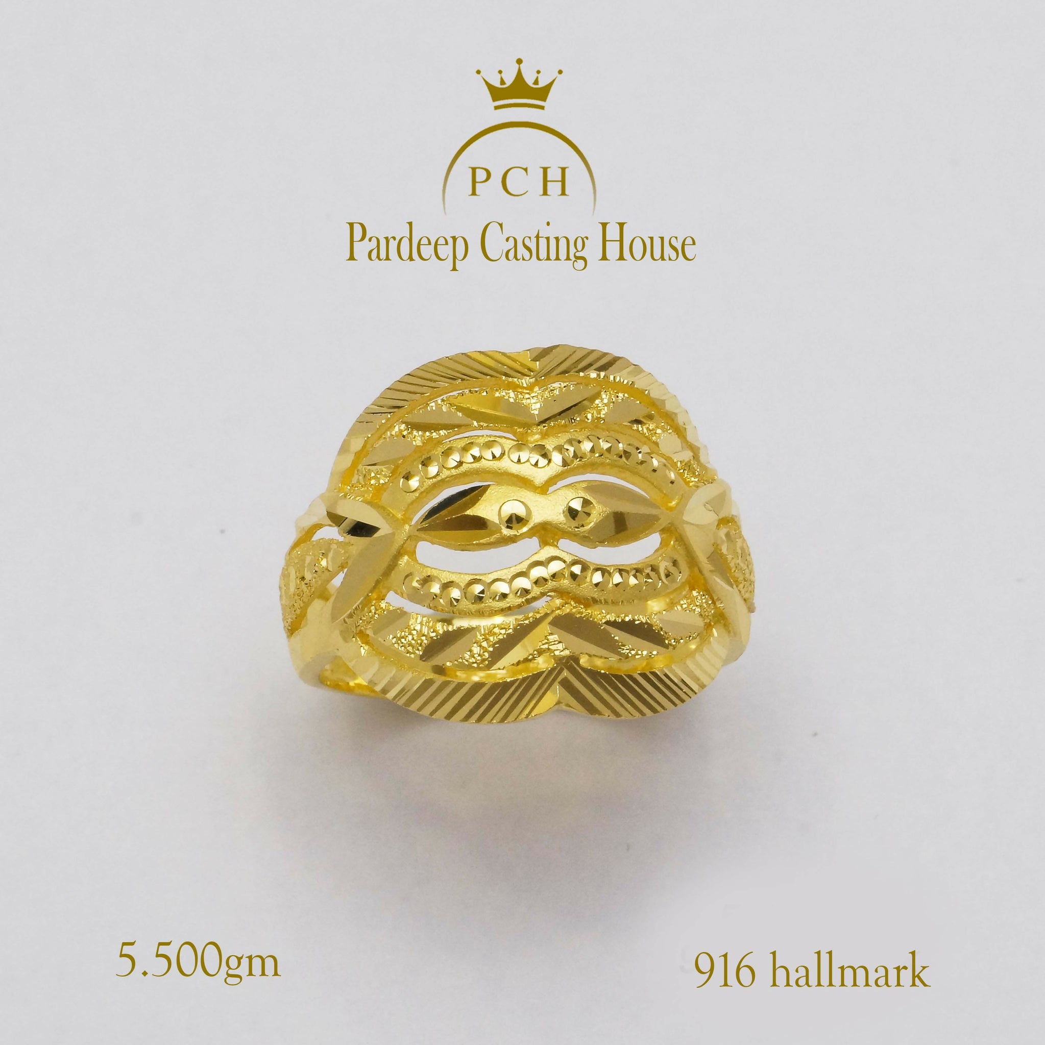 Majestic Charm Gold Finger Ring Sarafa Bazar India